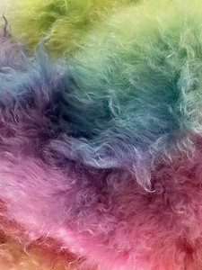 Rainbow hand dyed Schulte Mohair Curly locks